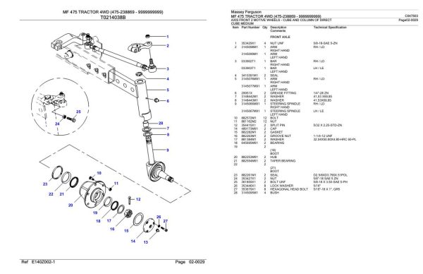 Massey Ferguson MF 475 Tractor Parts Catalog C047503 2
