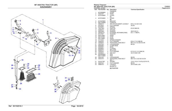 Massey Ferguson MF 480XTRA Tractor Parts Catalog C048003 2
