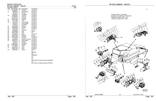 Massey Ferguson MF 506 Combine Parts Catalog 1646197 2