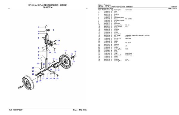 Massey Ferguson MF 506 L M Planter Fertilizer Parts Catalog C050601 2
