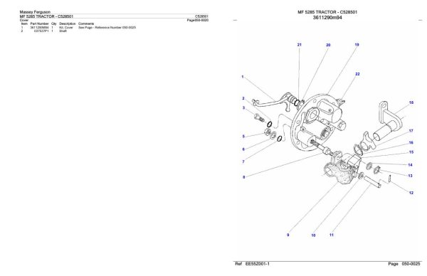 Massey Ferguson MF 5285 Tractor Parts Catalog C528501 1