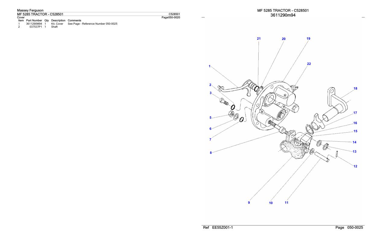 Massey Ferguson MF 5285 Tractor Parts Catalog C528501 1