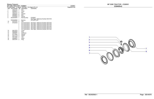 Massey Ferguson MF 5285 Tractor Parts Catalog C528501 2