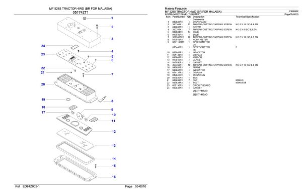 Massey Ferguson MF 5285 Tractor Parts Catalog C528502 2