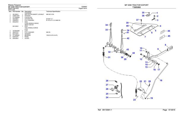 Massey Ferguson MF 5290 Tractor Parts Catalog C529002 1