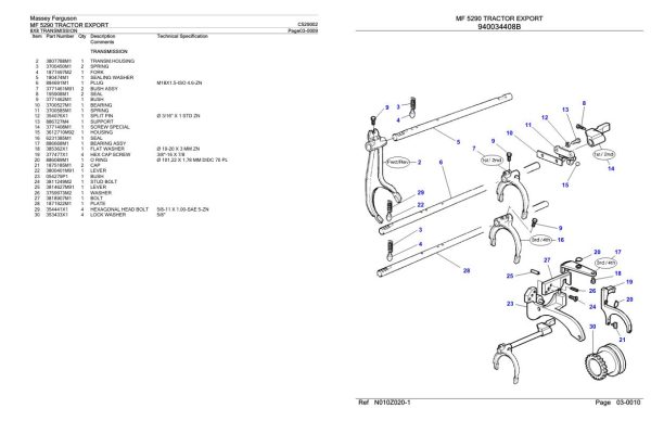 Massey Ferguson MF 5290 Tractor Parts Catalog C529002 2