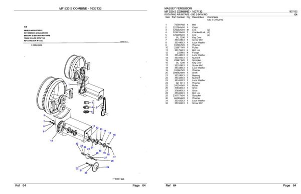 Massey Ferguson MF 530 S Combine Parts Catalog 1637132 2