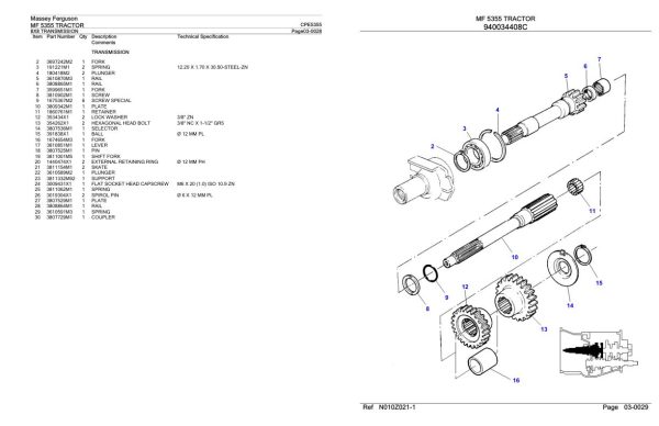 Massey Ferguson MF 5355 Tractor Parts Catalog CPE5355 1