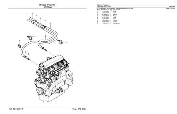 Massey Ferguson MF 5365 Tractor Parts Catalog CPE5365 1
