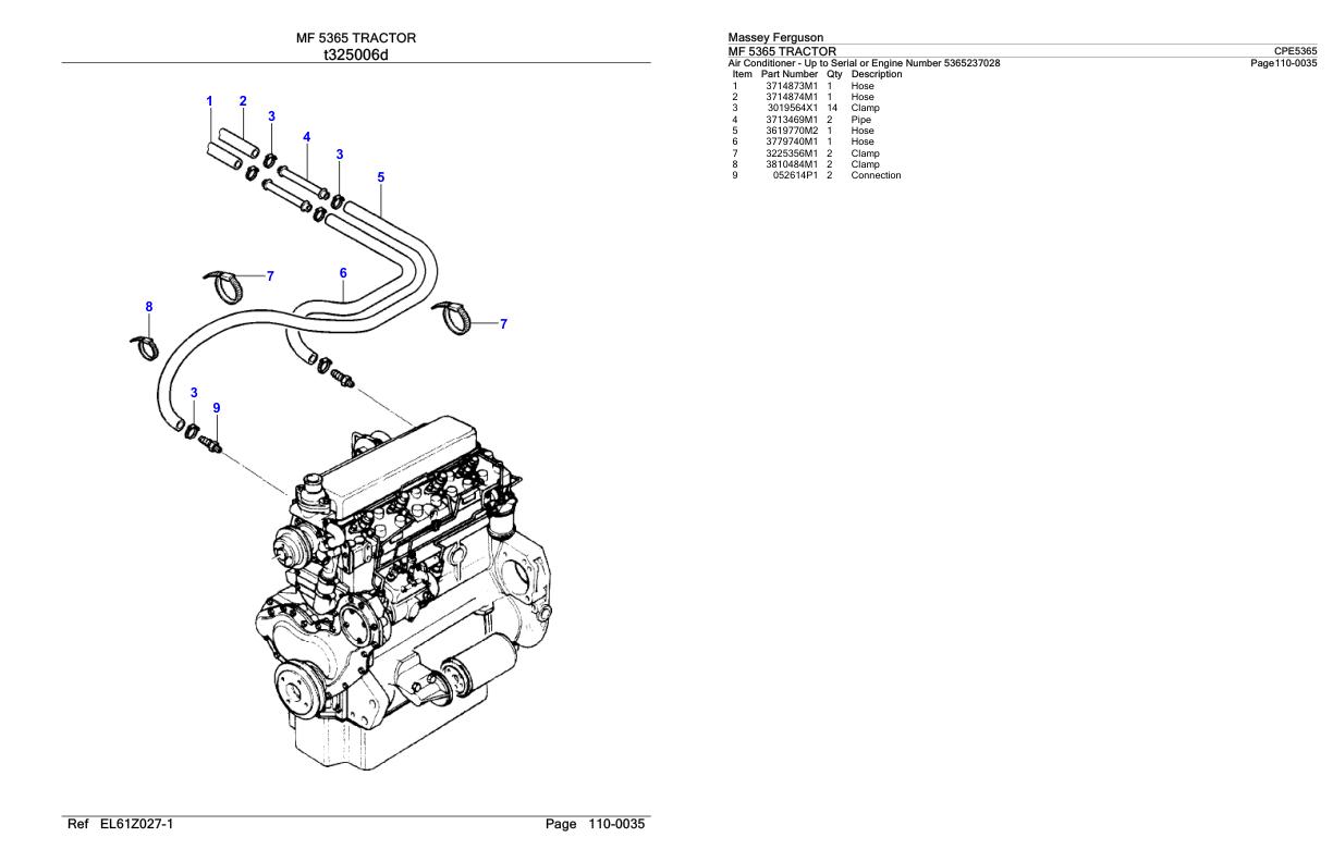Massey Ferguson MF 5365 Tractor Parts Catalog CPE5365 1