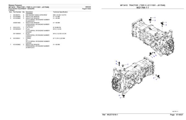 Massey Ferguson MF 5410 Tractor Parts Catalog 3906336 1