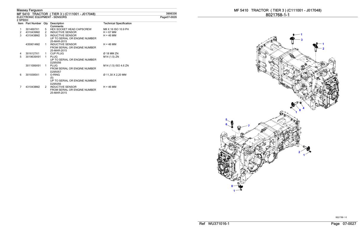Massey Ferguson MF 5410 Tractor Parts Catalog 3906336 1