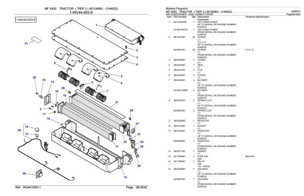 Massey Ferguson MF 5420 Tractor Parts Catalog 3906337 1