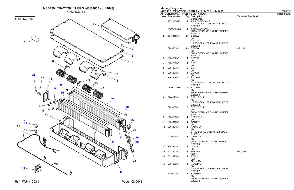 Massey Ferguson MF 5420 Tractor Parts Catalog 3906337 1