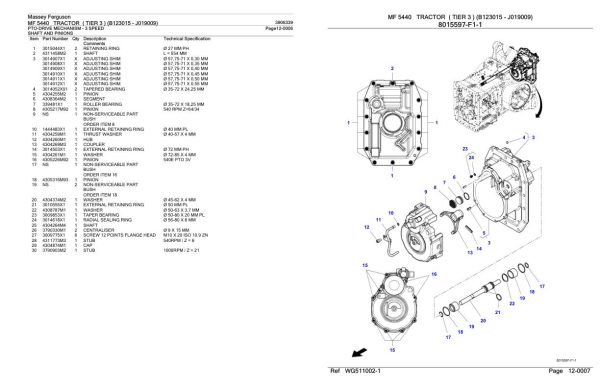 Massey Ferguson MF 5440 Tractor Parts Catalog 3906339 1