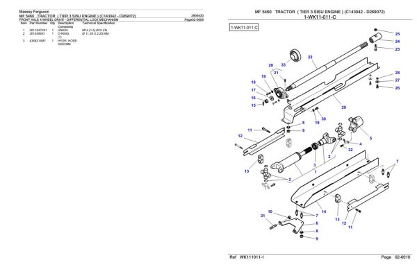 Massey Ferguson MF 5460 Tractor Parts Catalog 3906430 1