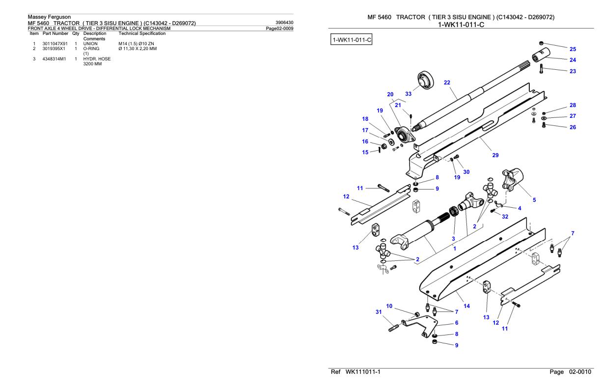 Massey Ferguson MF 5460 Tractor Parts Catalog 3906430 1
