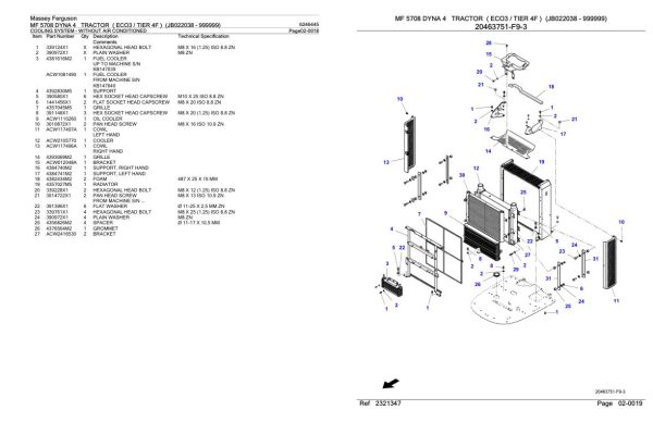 Massey Ferguson MF 5708 Tractor Parts Catalog 6246445 1