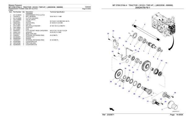 Massey Ferguson MF 5708 Tractor Parts Catalog 6246445 2