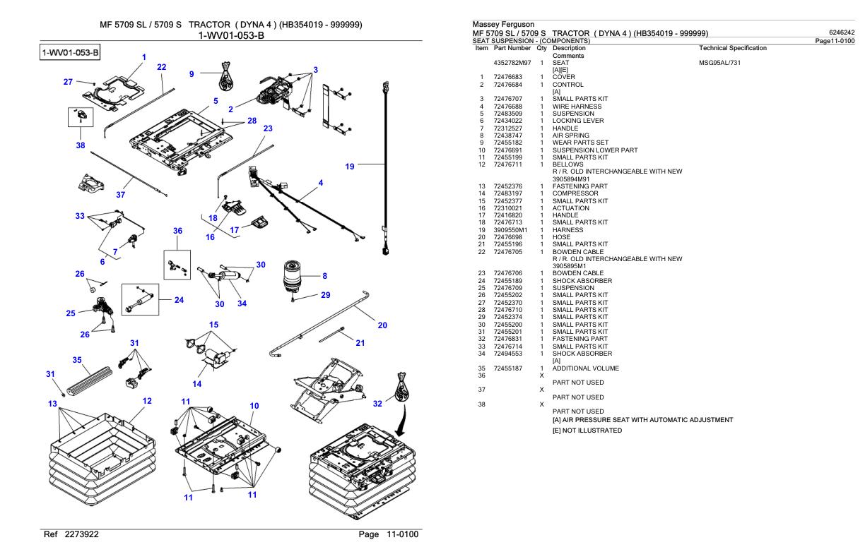 Massey Ferguson MF 5709 5709 S Tractor Parts Catalog 6246242 1
