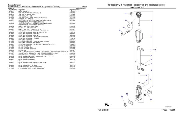 Massey Ferguson MF 5709 Tractor Parts Catalog 6246446 1