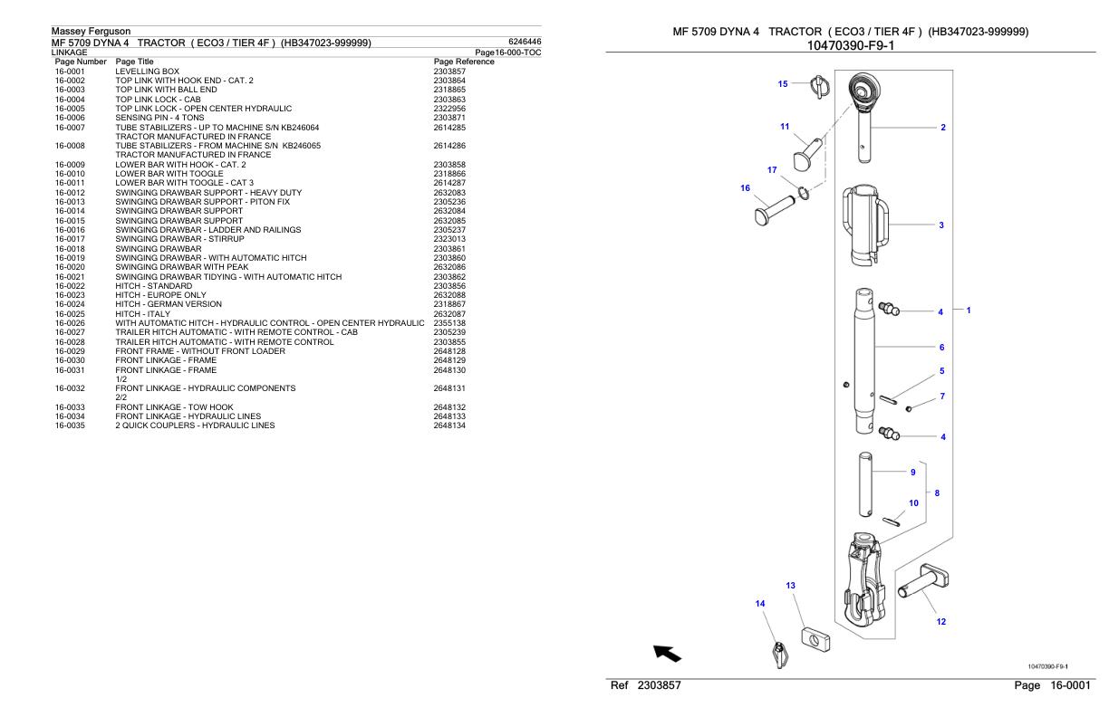 Massey Ferguson MF 5709 Tractor Parts Catalog 6246446 1