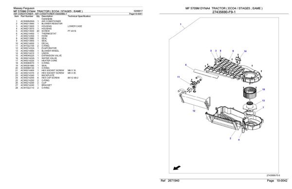 Massey Ferguson MF 5709M Tractor Parts Catalog 6246617 1