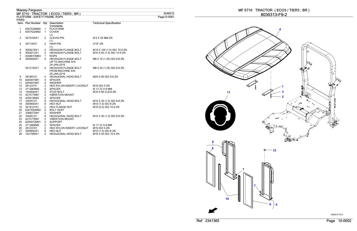 Massey Ferguson MF 5710 Tractor Parts Catalog 6246212 1