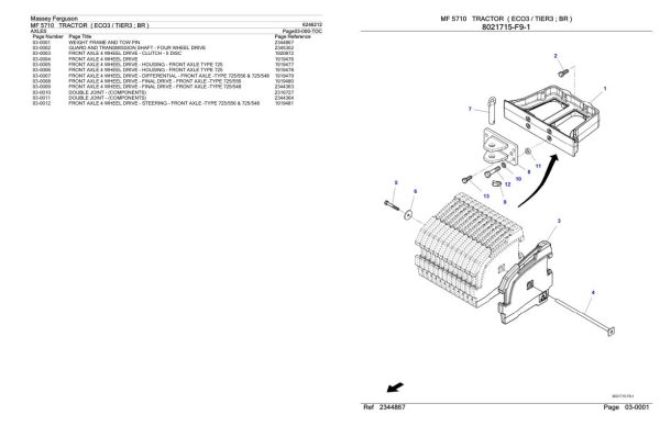 Massey Ferguson MF 5710 Tractor Parts Catalog 6246212 2