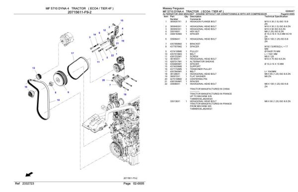 Massey Ferguson MF 5710 Tractor Parts Catalog 6246447 1