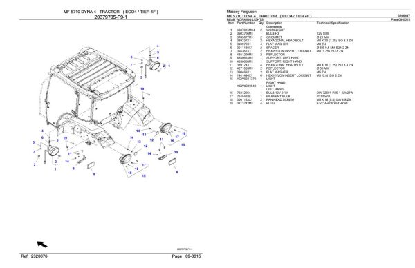 Massey Ferguson MF 5710 Tractor Parts Catalog 6246447 2
