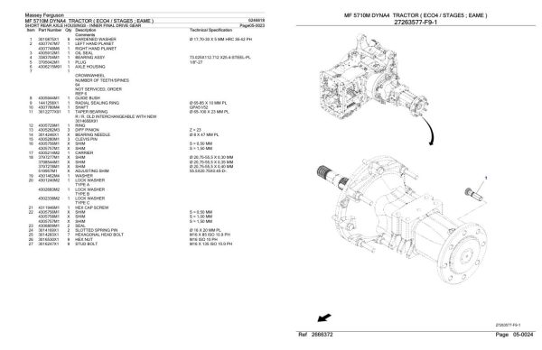 Massey Ferguson MF 5710M Tractor Parts Catalog 6246618 2