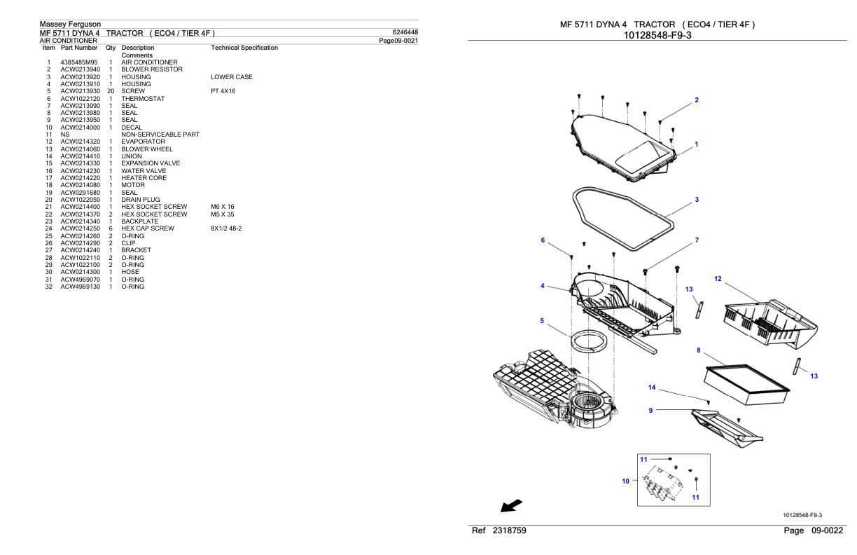 Massey Ferguson MF 5711 Tractor Parts Catalog 6246448 1