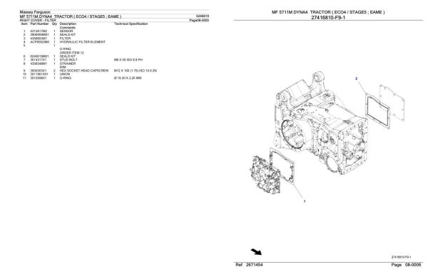 Massey Ferguson MF 5711M Tractor Parts Catalog 6246619 1
