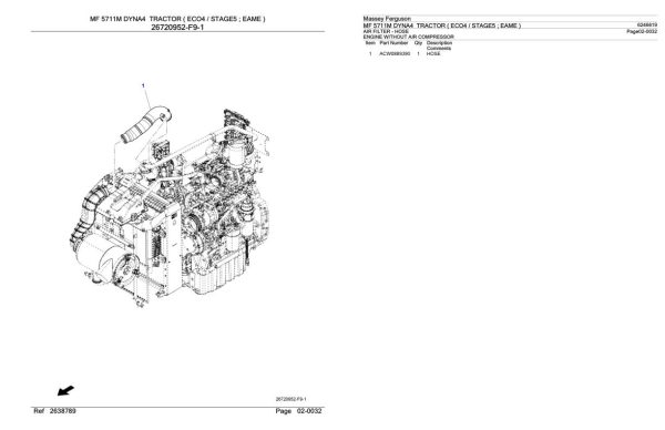 Massey Ferguson MF 5711M Tractor Parts Catalog 6246619 2