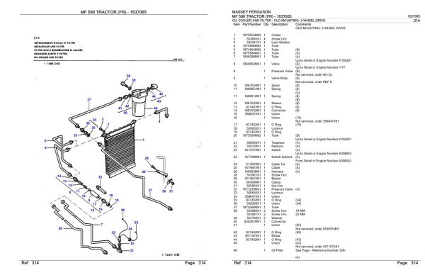 Massey Ferguson MF 590 Tractor Parts Catalog 1637065 2