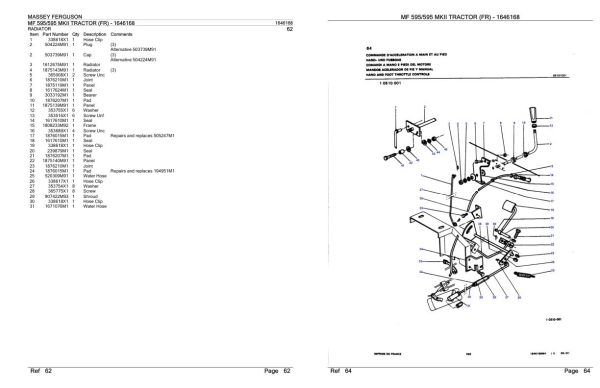 Massey Ferguson MF 595 595 Mkii Tractor Parts Catalog 1646168 2