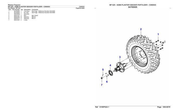 Massey Ferguson MF 625 629M Planter Seeder Fertilizer C060003 2