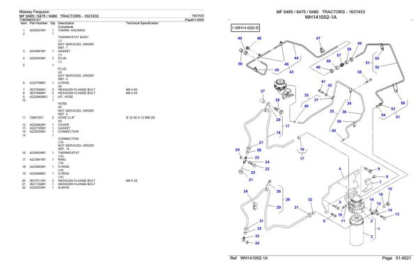 Massey Ferguson MF 6465 6475 6480 Tractor Parts Catalog 1637433 1
