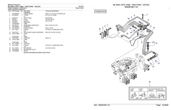 Massey Ferguson MF 6465 6475 6480 Tractor Parts Catalog 1637433 2