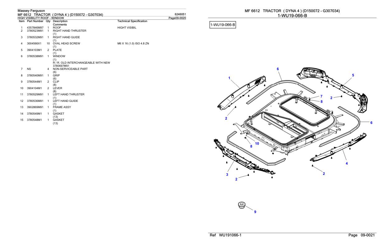 Massey Ferguson MF 6612 Tractor Parts Catalog 6246051 1