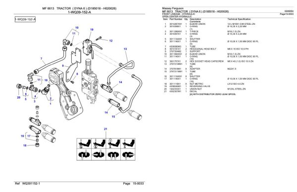 Massey Ferguson MF 6613 Tractor Parts Catalog 6246054 1
