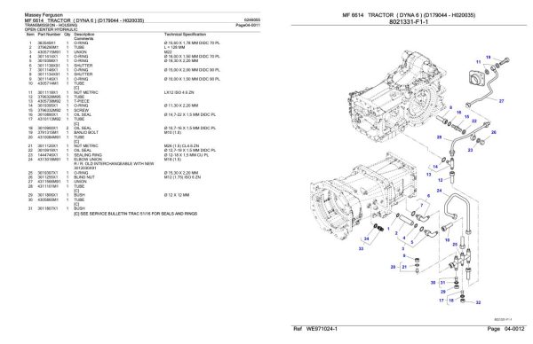 Massey Ferguson MF 6614 Tractor Parts Catalog 6246055 2