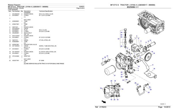 Massey Ferguson MF 6713 S Tractor Parts Catalog 6246251 1
