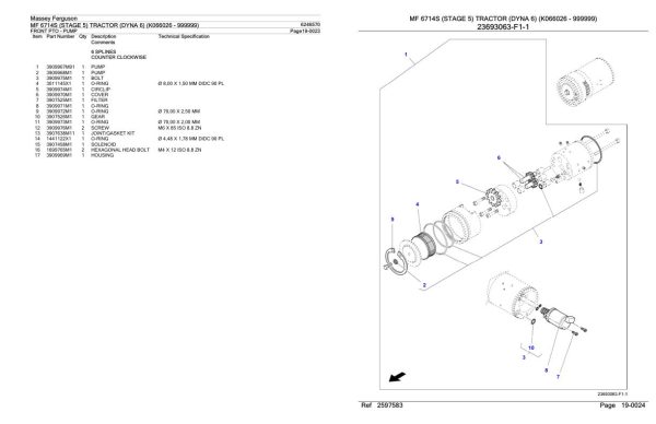 Massey Ferguson MF 6714S Tractor Parts Catalog 6246570 1