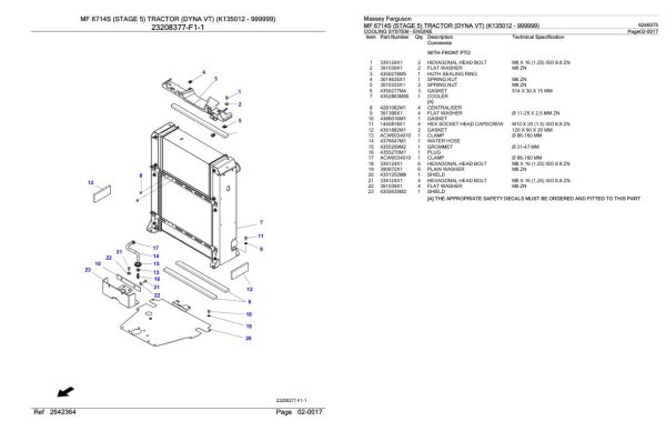 Massey Ferguson MF 6714S Tractor Parts Catalog 6246575 2