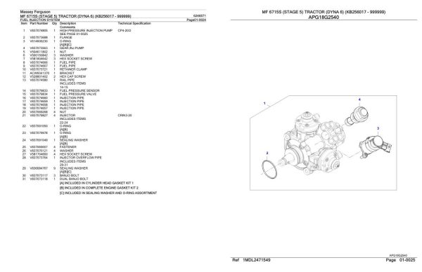 Massey Ferguson MF 6715S Tractor Parts Catalog 6246571 1