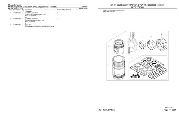 Massey Ferguson MF 6716S Tractor Parts Catalog 6246577 2
