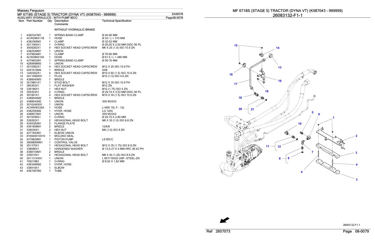 Massey Ferguson MF 6718S Tractor Parts Catalog 6246578 1