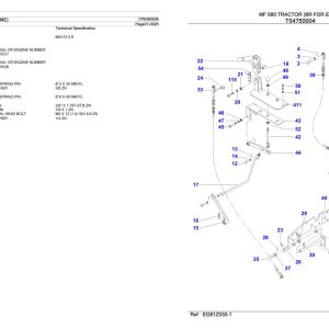 Massey Ferguson MF 680 Tractor Parts Catalog CPE680EM 1